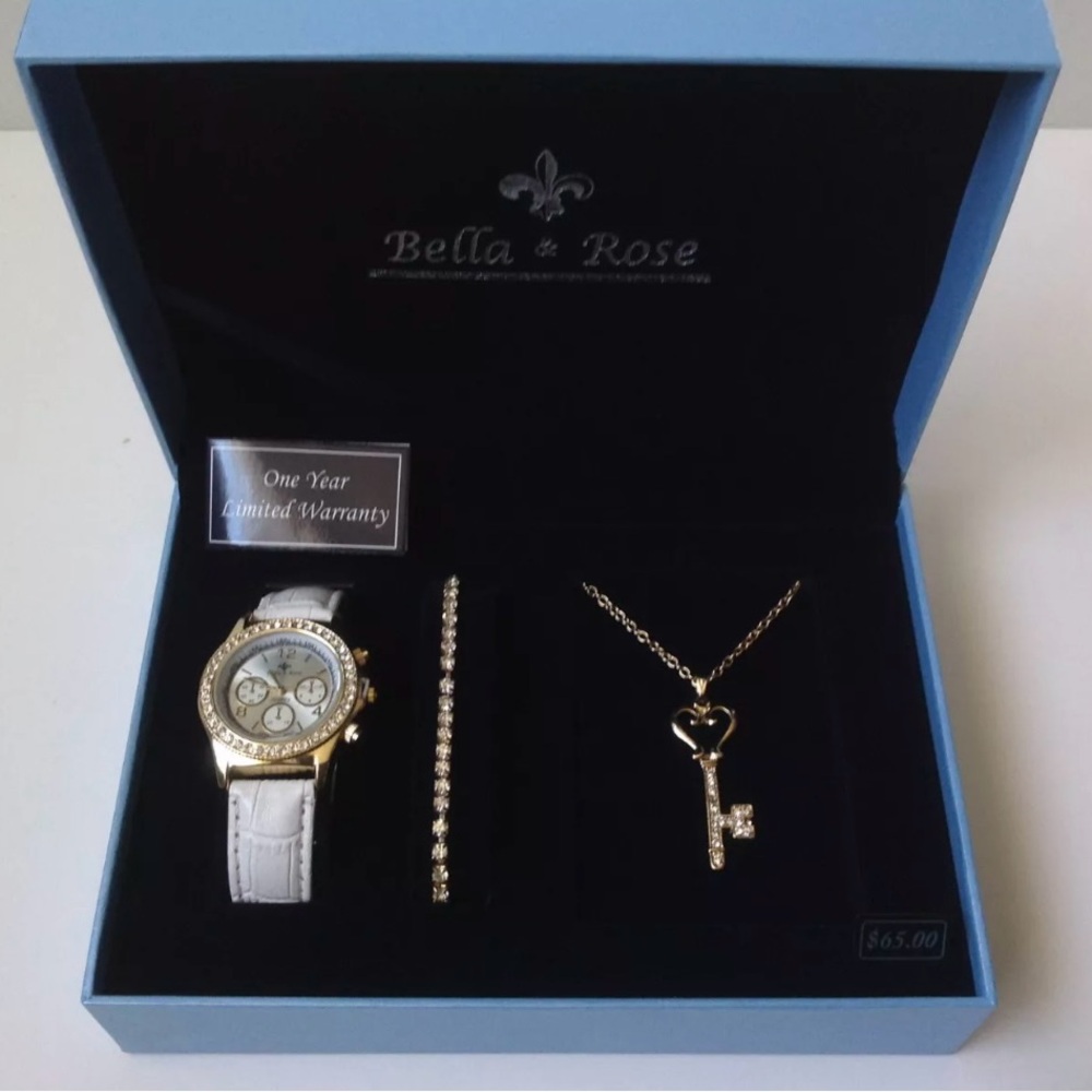 Gold and White Women's Accessory Set